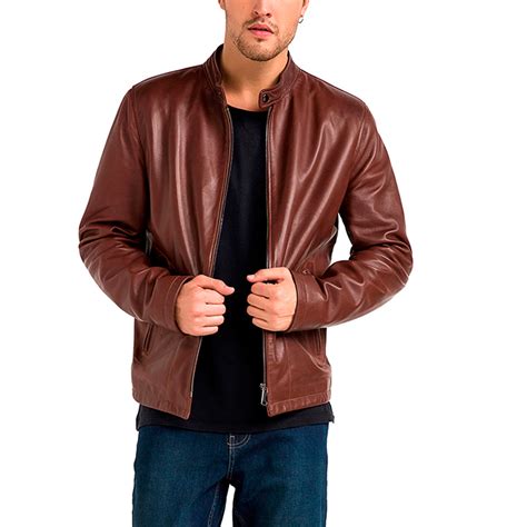 prada brandy colored leather jacket